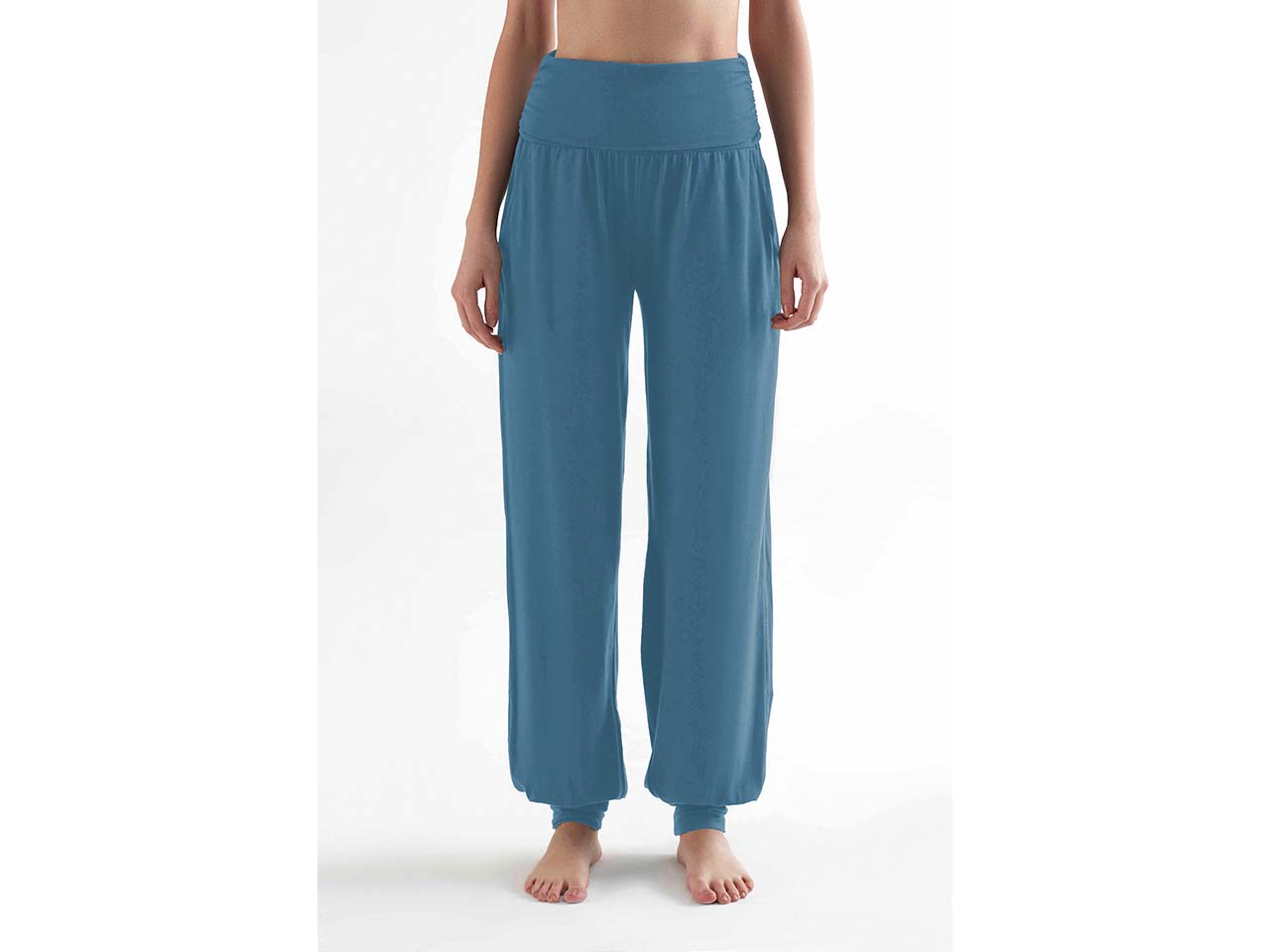 TRUE NORTH Damen-Yoga-Hose mit Hüftumschlag, atlantic blue, Gr. M