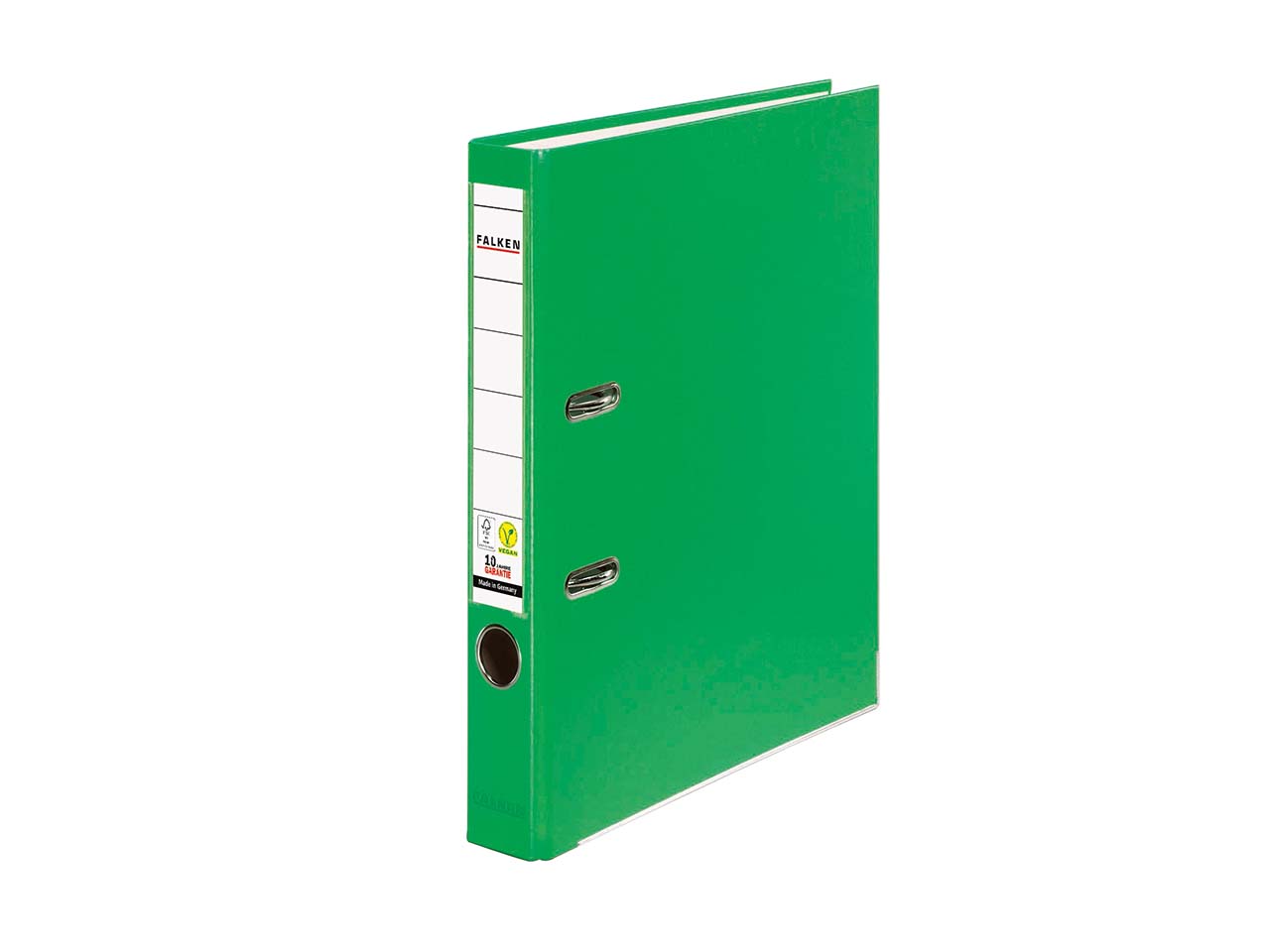 25 Falken Ordner "Vegan", mit Einsteckschild, 240 g/m², DIN A4, RB 50 mm, hellgrün