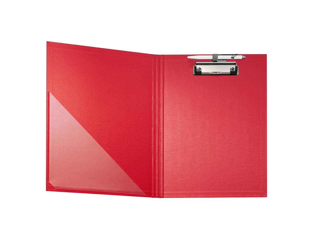 10 Exacompta Klemmbretter zum Aufklappen, DIN A4, mit Metallclip mit Stiftehalter, rot
