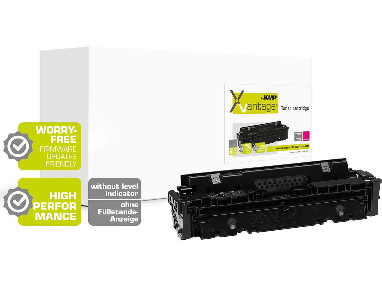 KMP Druckkassette ersetzt hp W2033A, Nr. 415A magenta