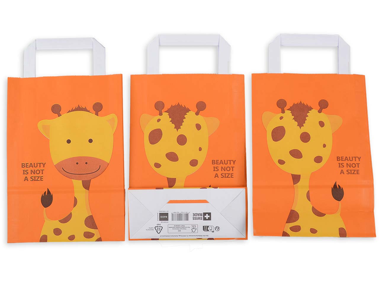 ELCO Papier-Tragetasche "Giraffe" 26 x 18 x 8 cm, 50 Stk.