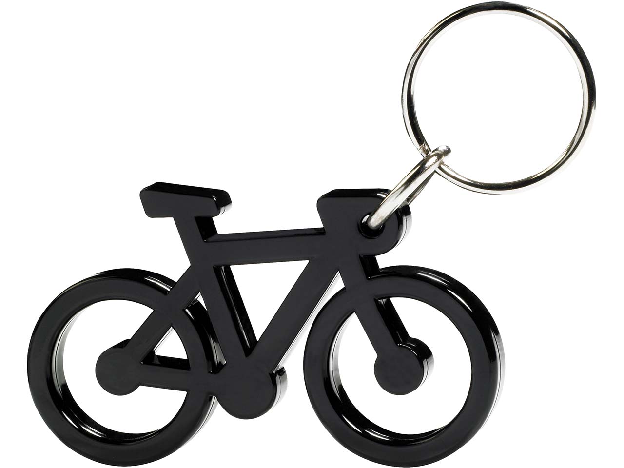 Schlüsselanhänger "Fahrrad" inkl. 1-farbigem Aufdruck, schwarz Vollton