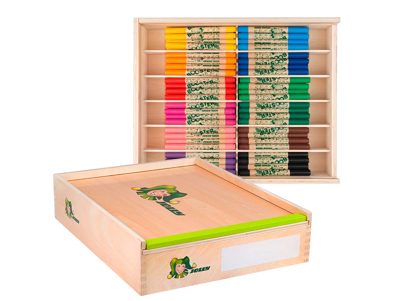 JOLLY Filzstifte "Booster XL" in Holzbox, nachfüllbar, 180 Stk.