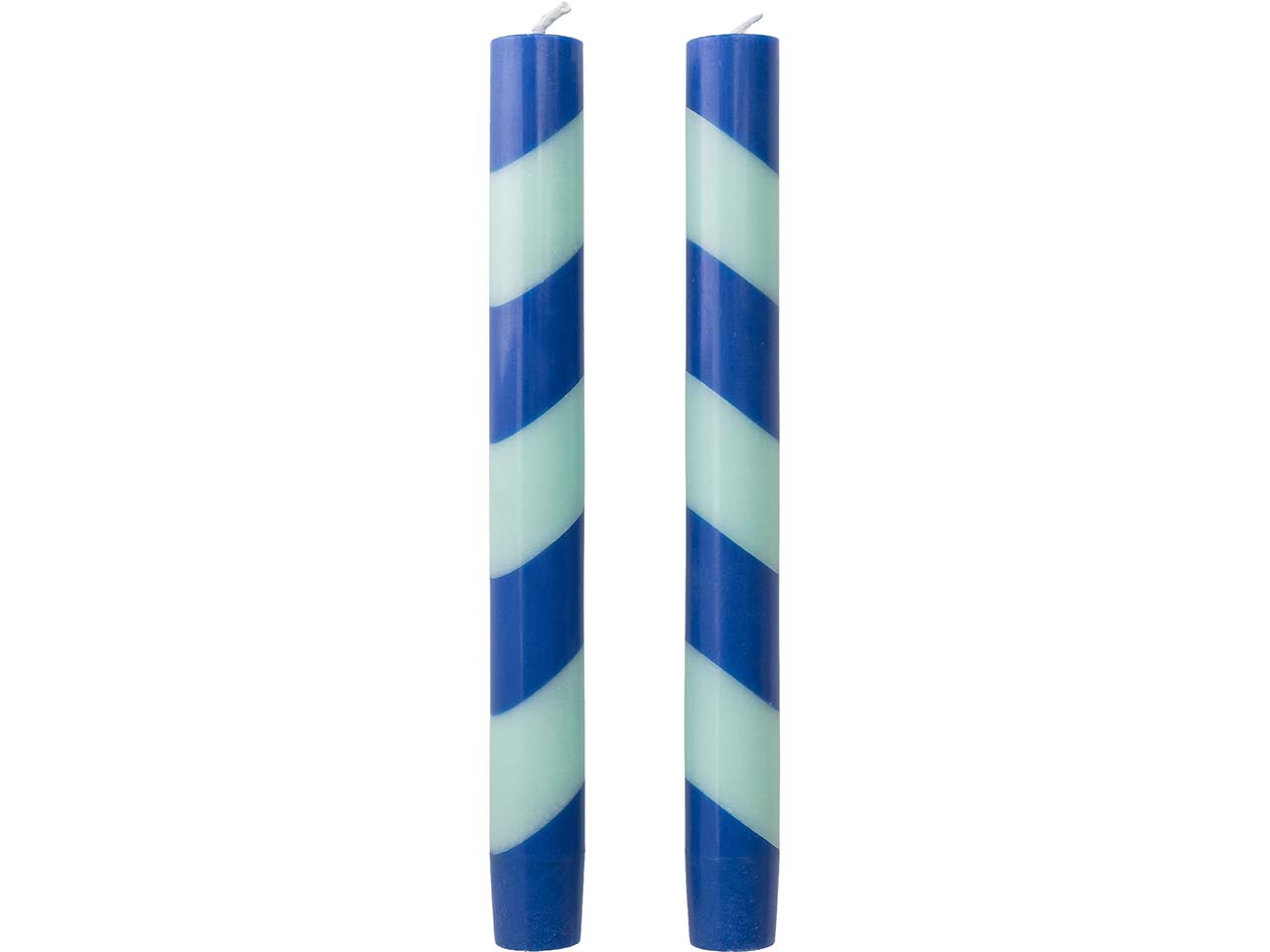 tranquillo 2er-Pack Stabkerzen "GLUMI TWIST" aus Stearin, H 20 cm, blau