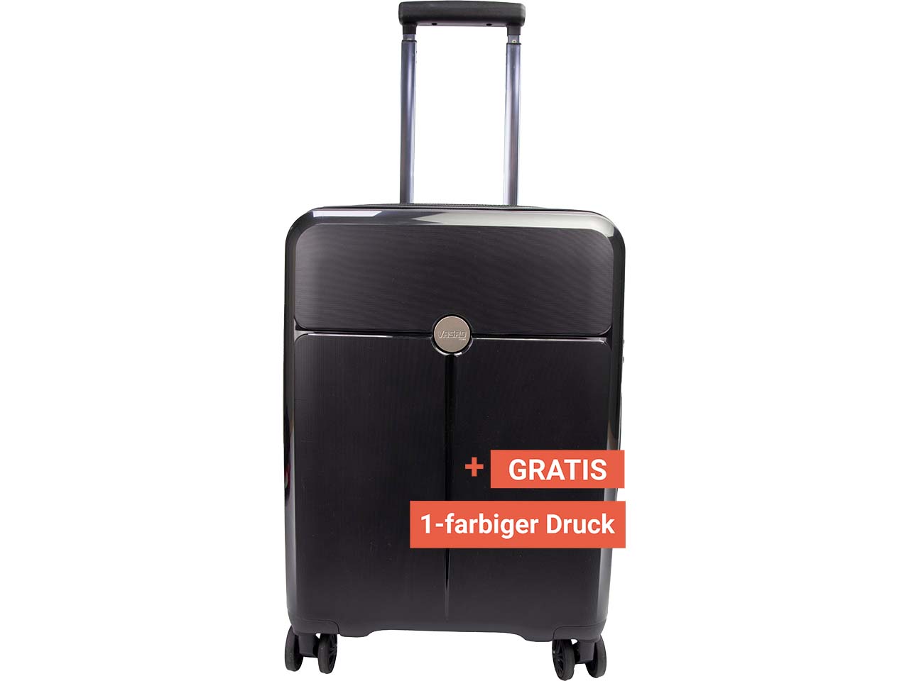 Trolleykoffer "Active" aus Recyclingkunststoff, inkl. 1c-Gratisdruck, schwarz