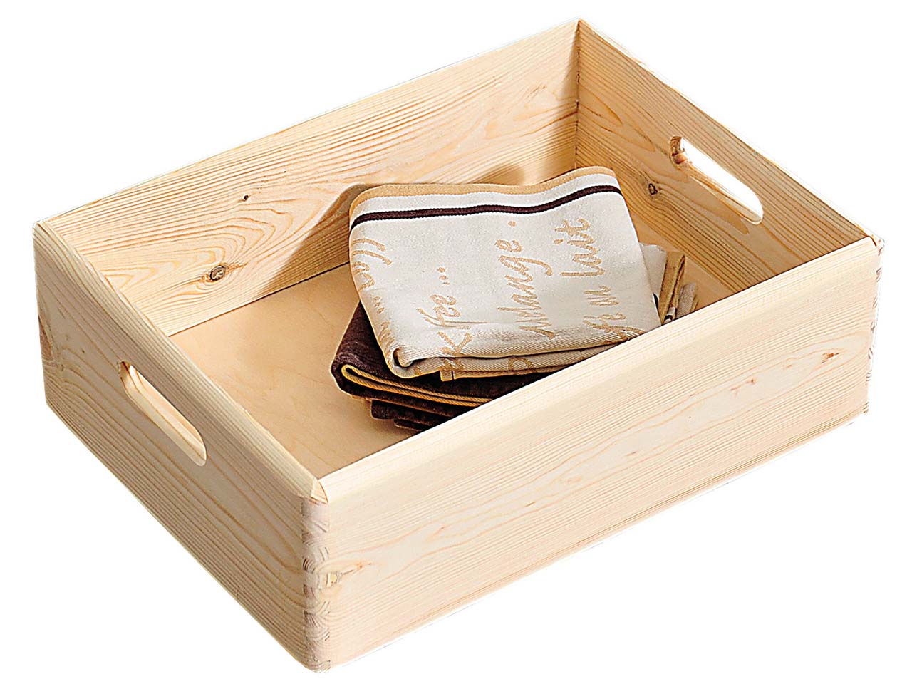 KESPER Aufbewahrungskiste aus Kiefernholz, mit Griffen, 40 x 30 x 14 cm