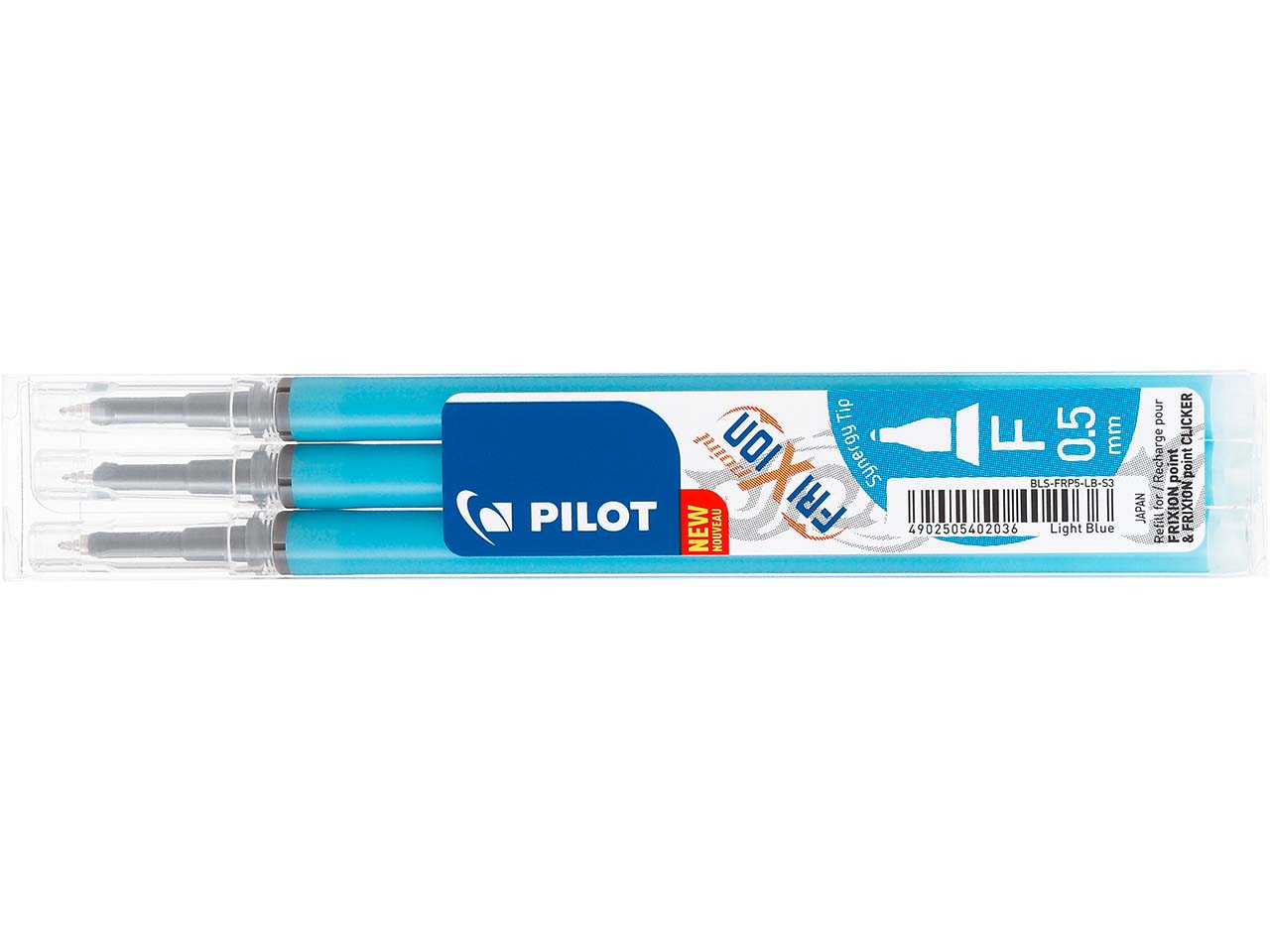 3 Pilot Ersatzminen für Tintenroller 'Frixion Point BL-FRP5' hellblau