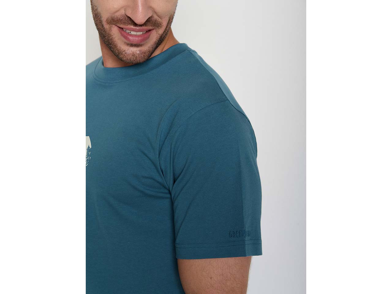 GREENBOMB Bio-Herren-T-Shirt "Nature Clouds" mit Rundhalsausschnitt, tidal blue, Gr. XL