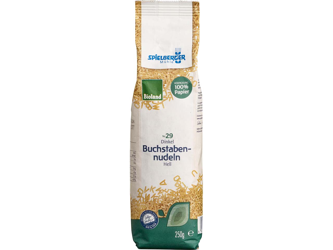 Spielberger Mühle Bio-Dinkel-Buchstabennudeln, 250 g