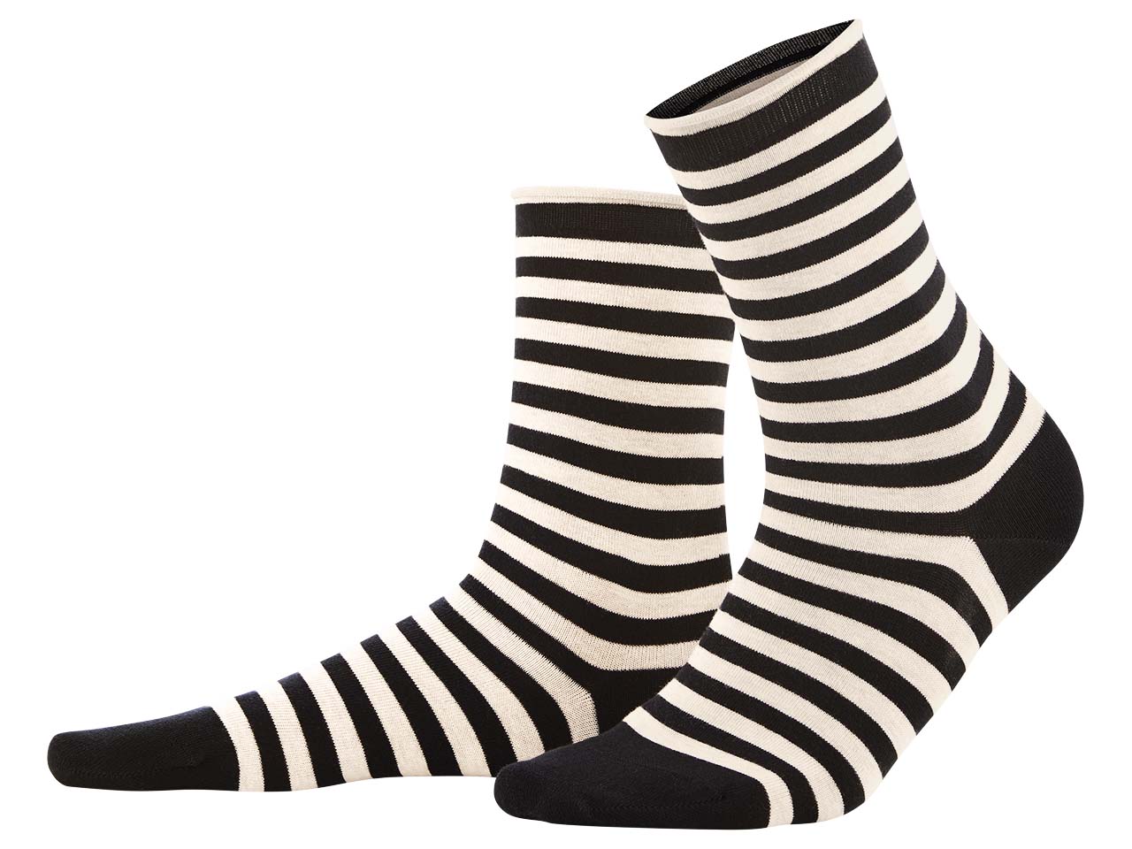 2er-Pack Living Crafts Bio-Damen-Socken "Alexis" schwarz/sand, Gr. 39/42