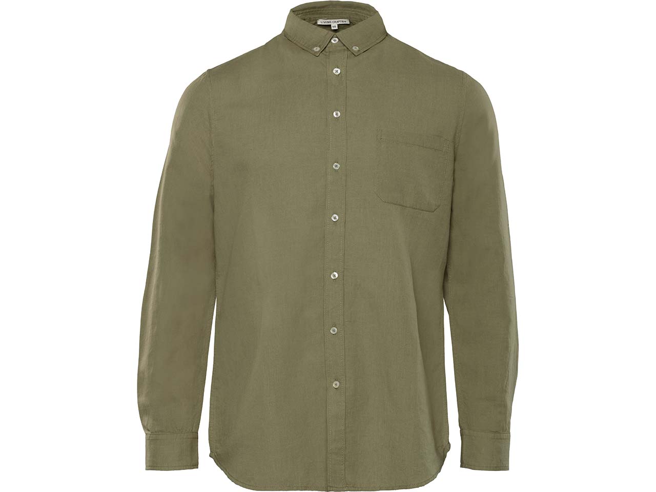 Living Crafts Herren-Hemd 'ROB' mit Button-Down-Kragen, willow, Gr. 48