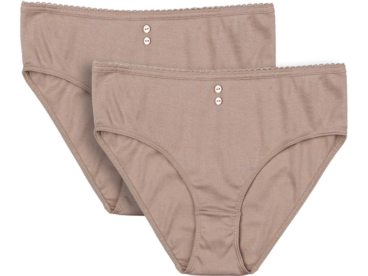 Living Crafts 2er-Pack Bio-Damen-Slips 'RASINA', nougat, Gr. L