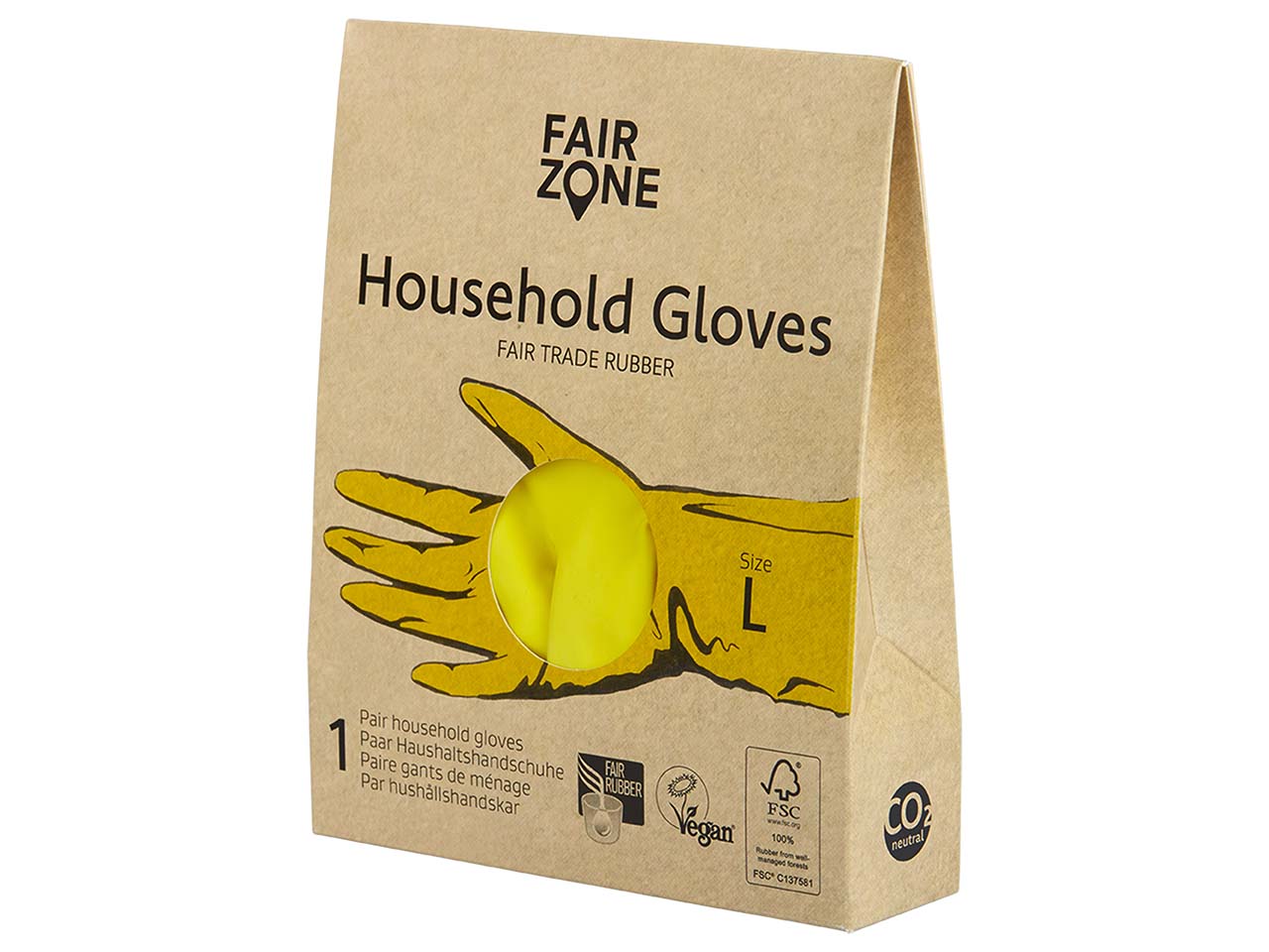 Fair Zone Gummihandschuhe, Größe L, gelb