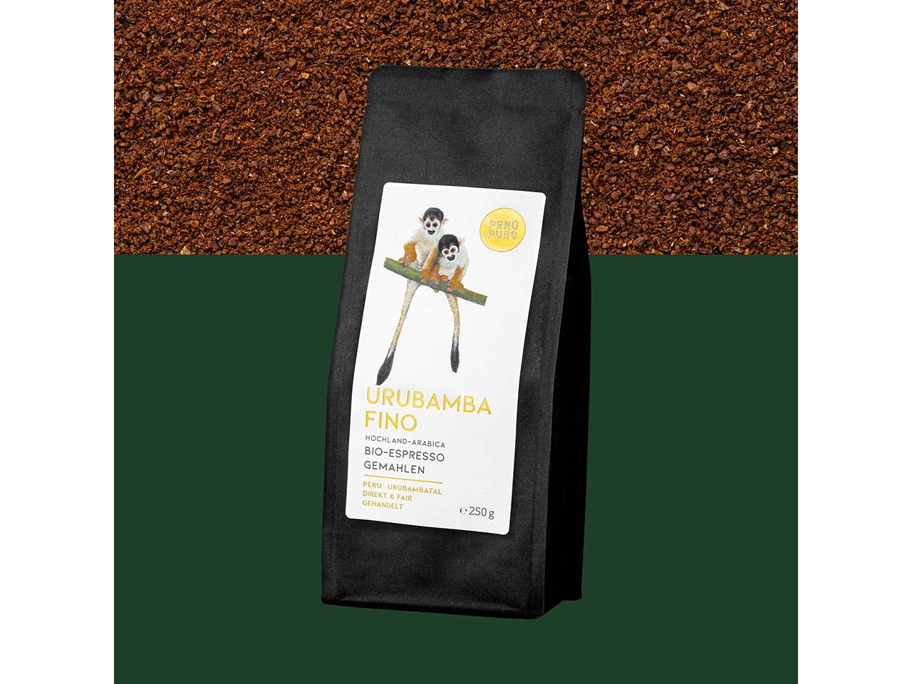 PERÚ PURO Bio-Espresso "Urubamba Fino" gemahlen, Hochlandespresso, 250 g