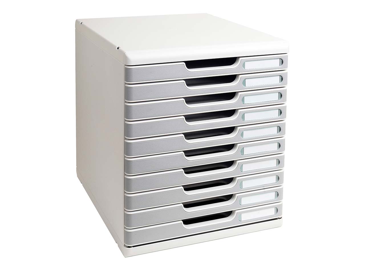Exacompta Schubladenbox Modulo "Office", DIN A4+, 10 Schubladen geschlossen, steingrau