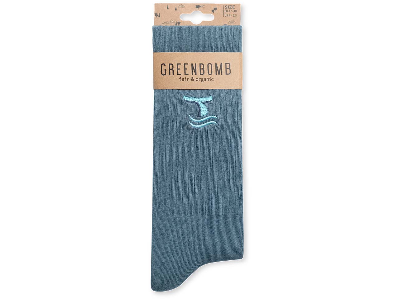 GREENBOMB Bio-Tennissocken 'Fluke', blue stone, Gr. 37/40