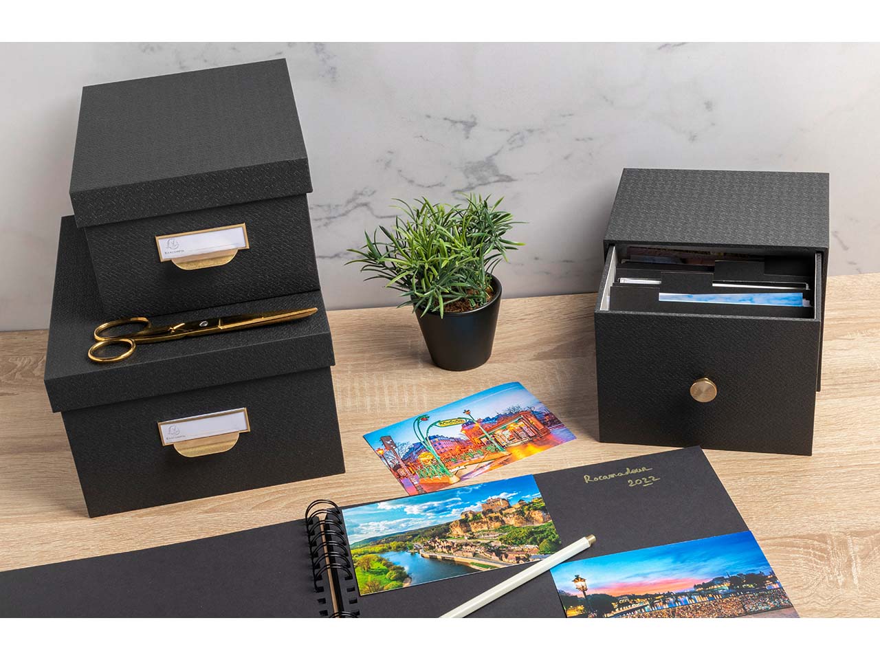 2 Exacompta Schubladenboxen "Office By Me", 17,7x14x13,5 cm schwarz