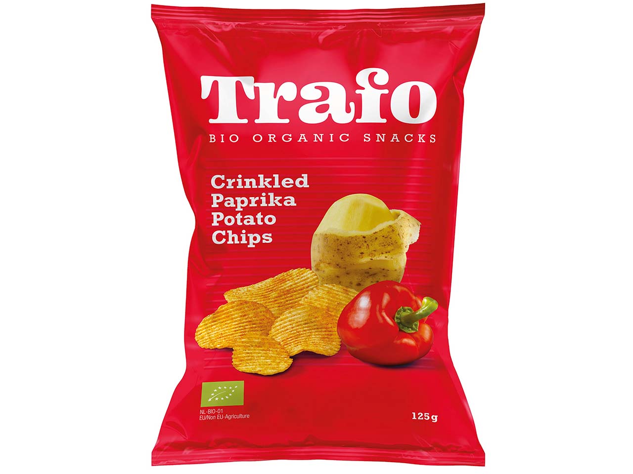 Trafo Bio-Kartoffelchips "Paprika" gewellt, 125 g
