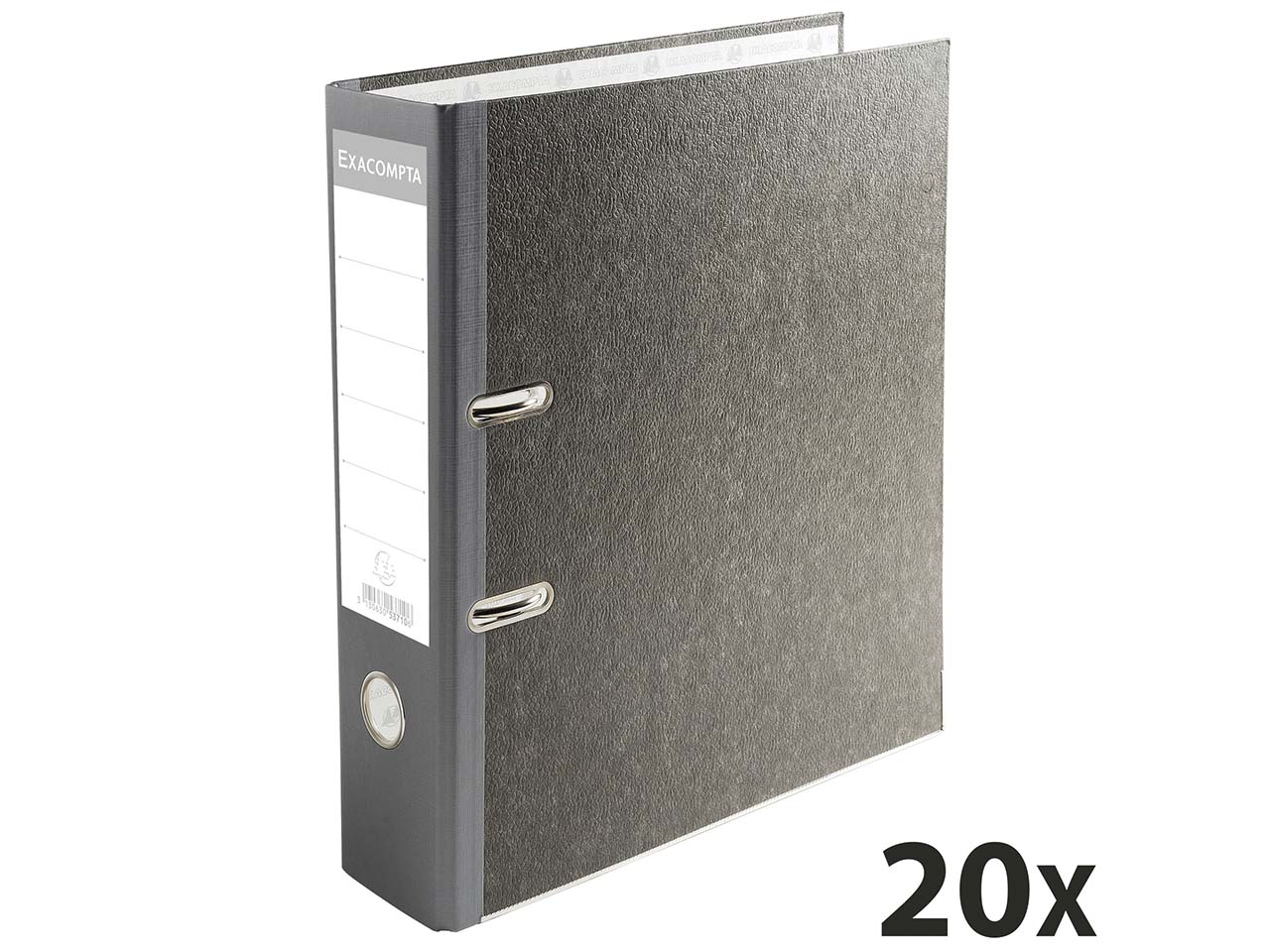 20 Exacompta Ordner Standard "Marmoriert", DIN A4, grau, RB 70 mm
