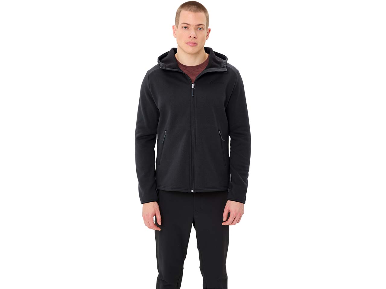 VAUDE Herren-Zip-Hoodie 'Idris Fleece' mit 2 Reißverschlusstaschen, black, Gr. XL