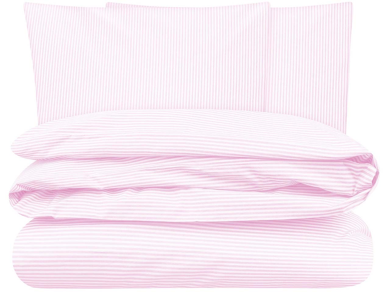 MELA Bio-Bettwäsche "MAJULI STRIPES" aus Perkal, 3-tlg., 240x220/80x80 cm, rose/natur
