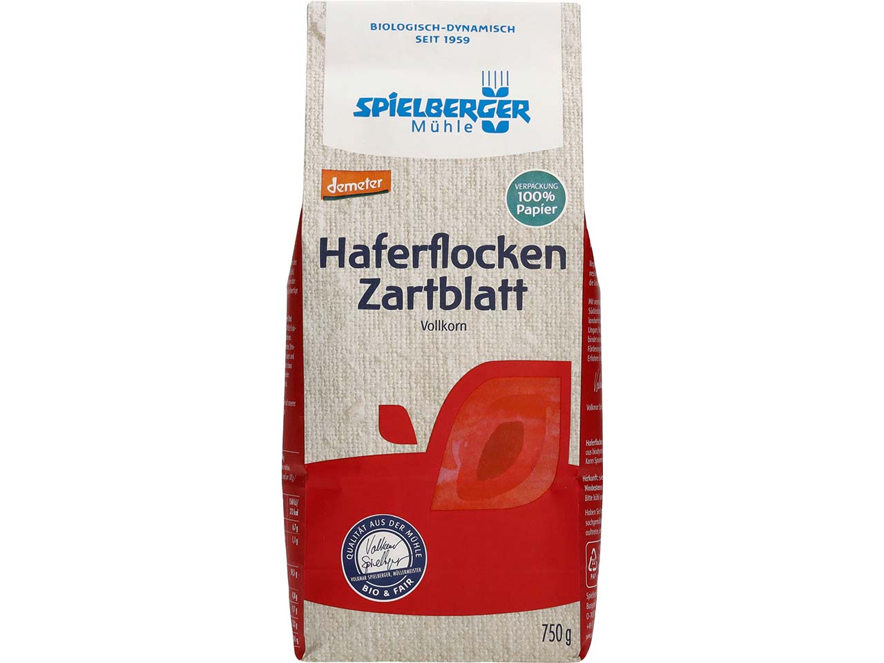 Spielberger Mühle Bio-Haferflocken Zartblatt, 750 g
