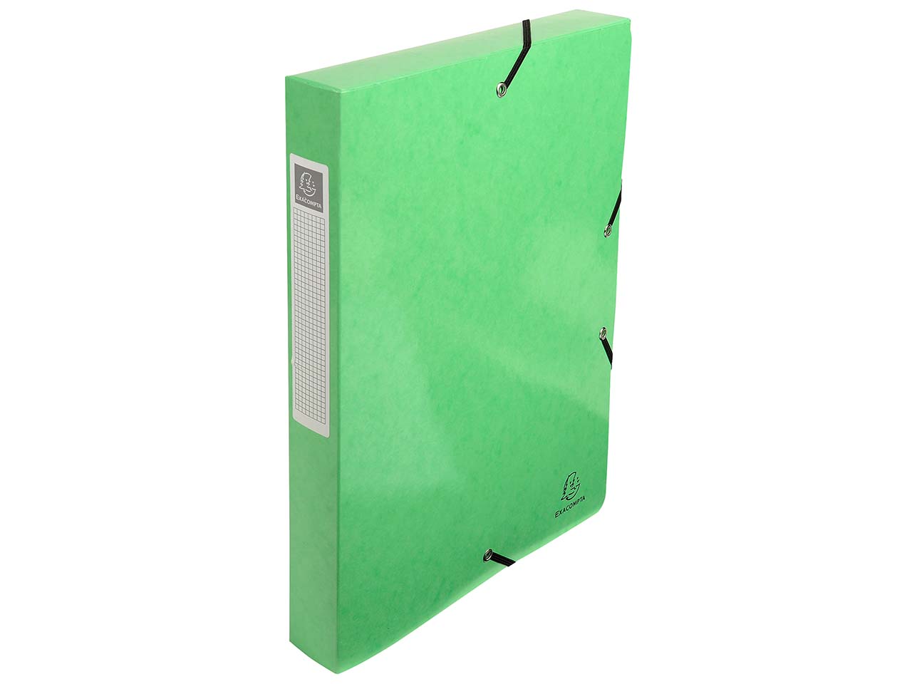 8 Exacompta Archivboxen "Iderama", 600 g/m², DIN A4, Gummizug, RB 40 mm, anisgrün