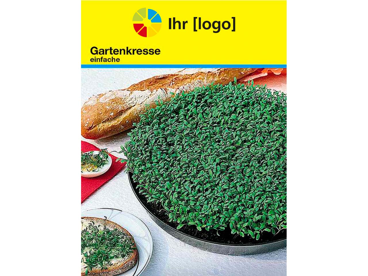 Samentütchen 'Kresse' mit 1-4 farbigem individuellen Aufdruck