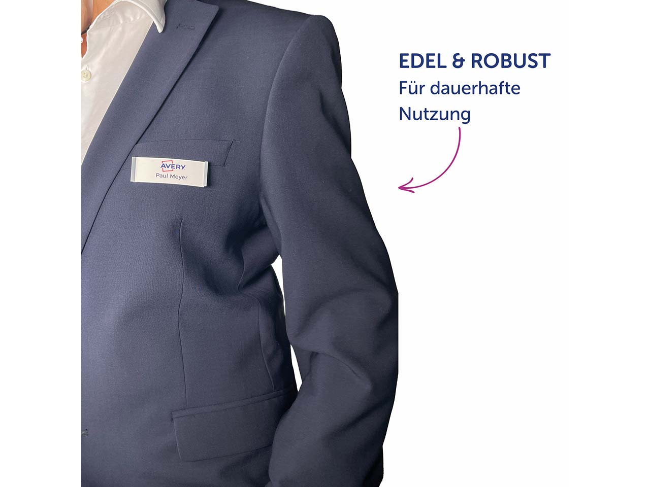 Avery Zweckform 5 Namensschilder 'Polar35' mit Magnet, silber, 80 x 34 mm