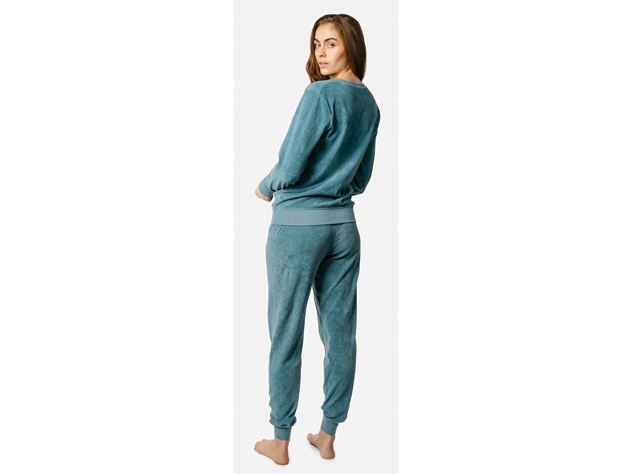Living Crafts Bio-Damen-Frottee-Schlafanzug 'BONNIE', harbour blue, Gr. M