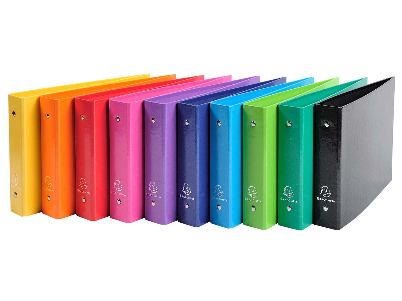 10 Exacompta Ringbücher "Iderama", 165x240 mm für DIN A5, 2 Ringe, sortiert