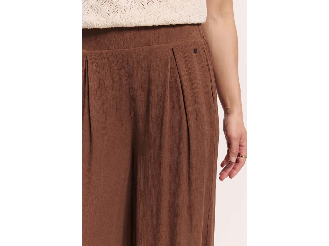tranquillo Damen-Culotte "Paulaa" aus Crinkle-Viskose, chocolate, Gr. 38