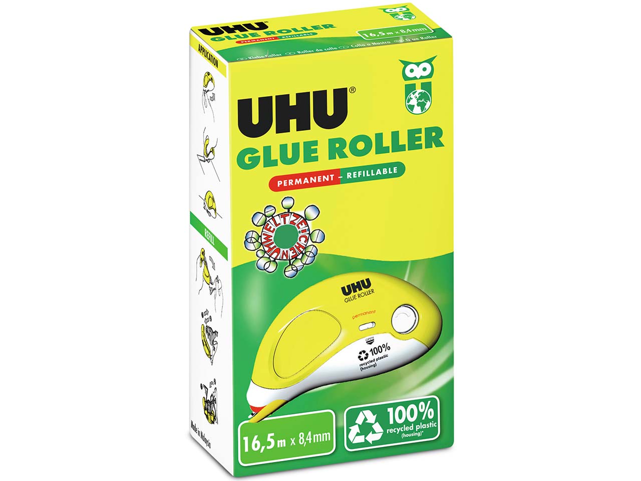 UHU Kleberoller "Glue Roller" nachfüllbar, permanent, 16,5 m x 8,4 mm
