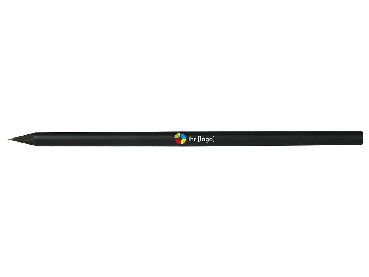 FSC-zertifizierter Bleistift rund schwarz durchgefärbt, farbig lackiert 17,5 cm