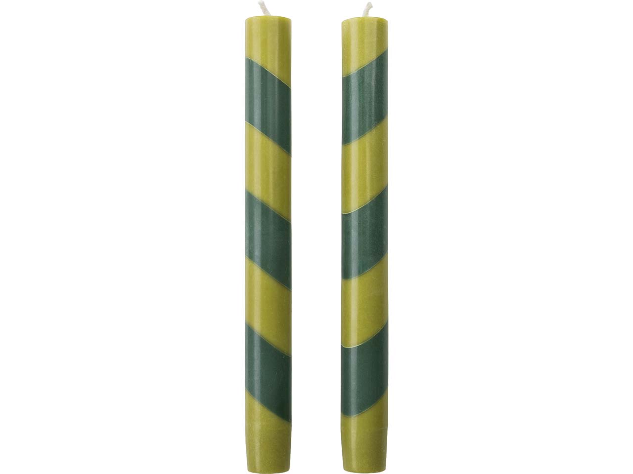 tranquillo 2er-Pack Stabkerzen "GLUMI TWIST" aus Stearin, H 20 cm, grün