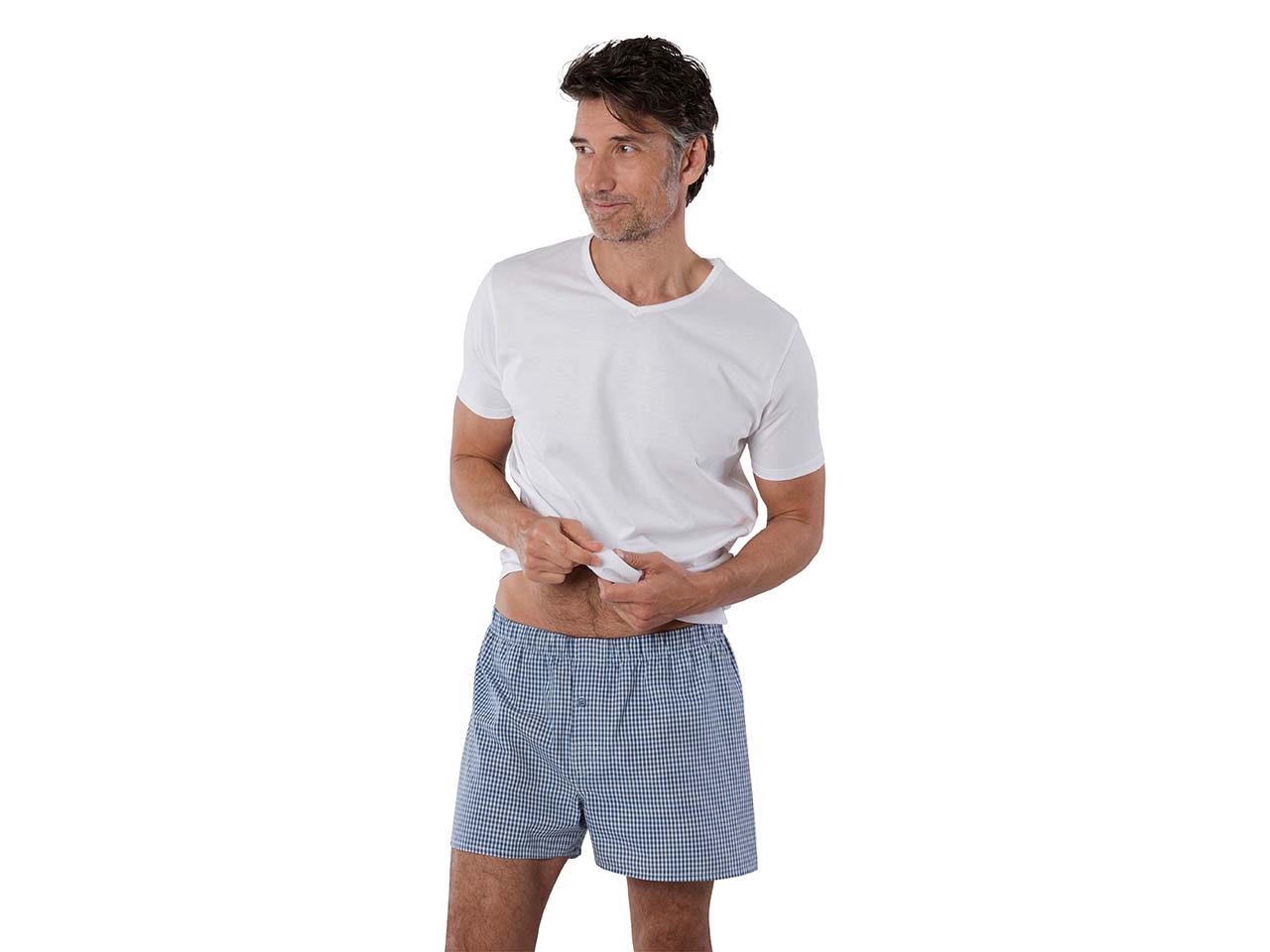 Living Crafts 2er-Pack Bio-Herren-Boxershorts "Gregor" blau, Gr. S