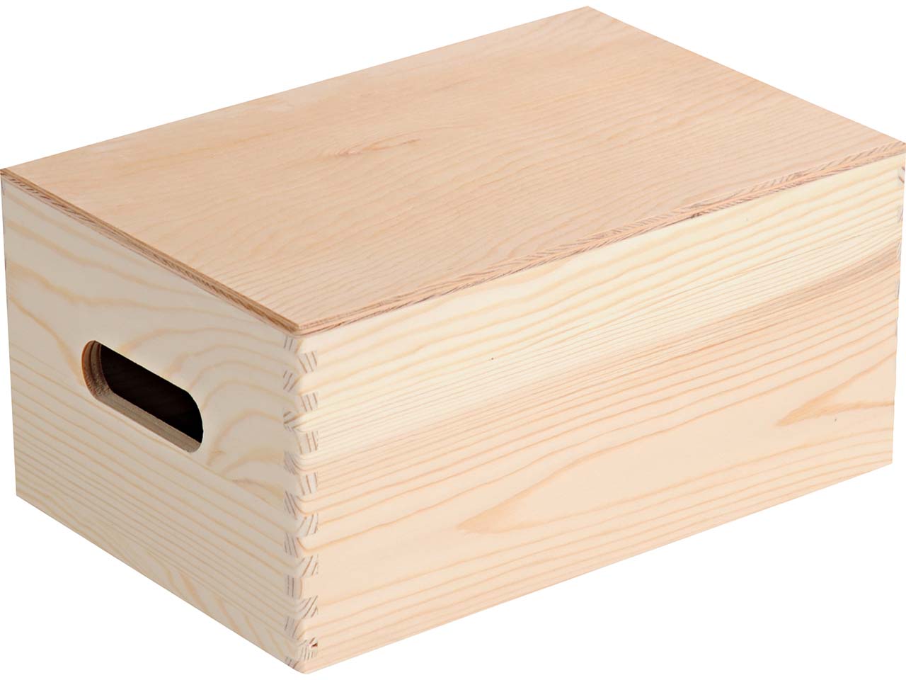 KESPER Aufbewahrungskiste aus Kiefernholz, mit Deckel und Griffen, 29 x 19 x 13,5 cm