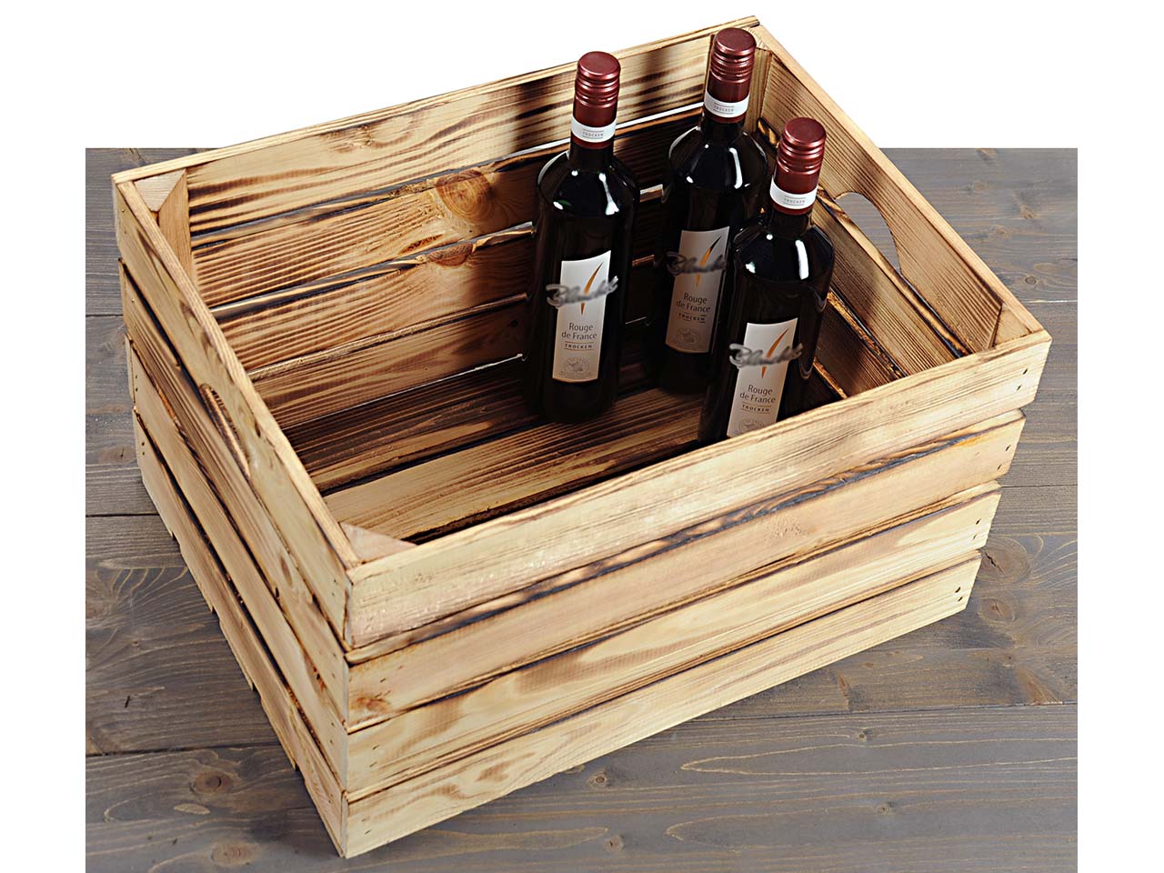 KESPER Dekokiste aus Kiefernholz geflammt, 47 x 36 x 28 cm