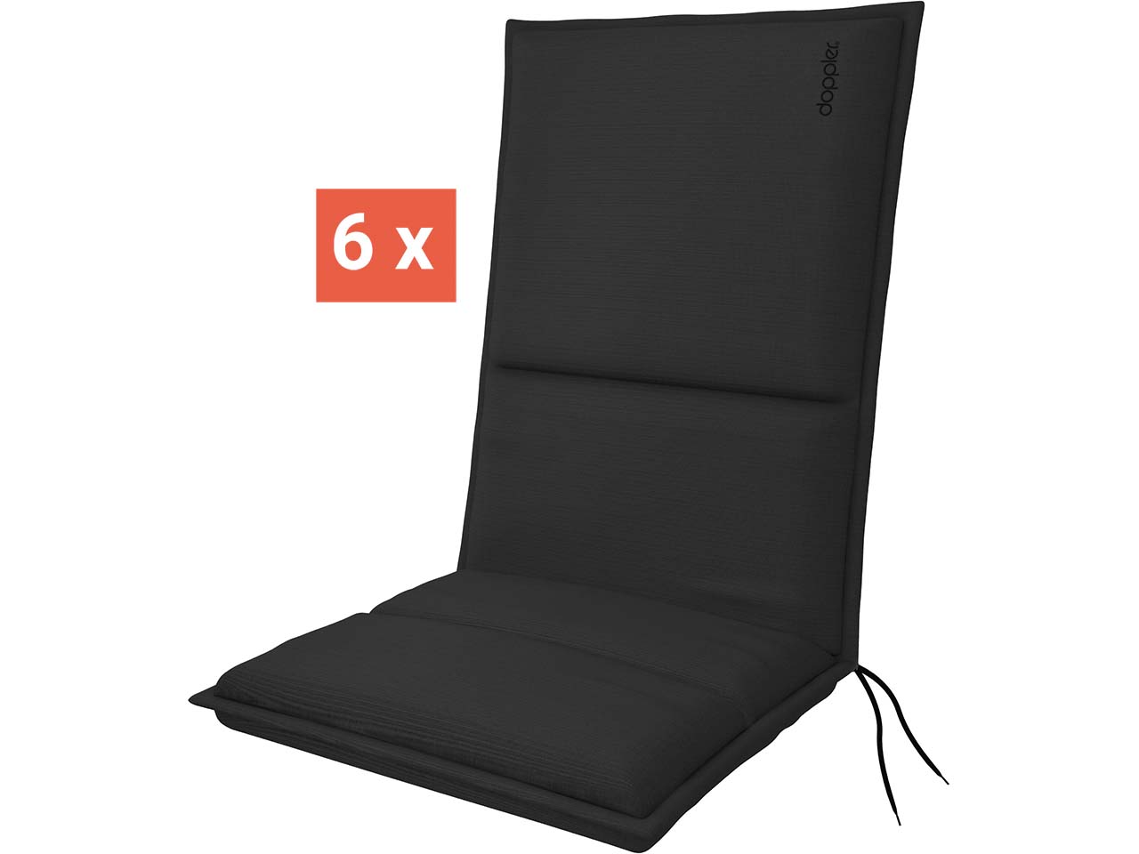 doppler Auflage "CITY" Midi, 6er-Pack, 110x48x6 cm, Polyester, anthrazit