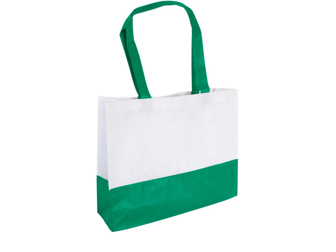PP-Shopping-Taschen, weiß/grün 38x29x10 mit zwei Henkeln