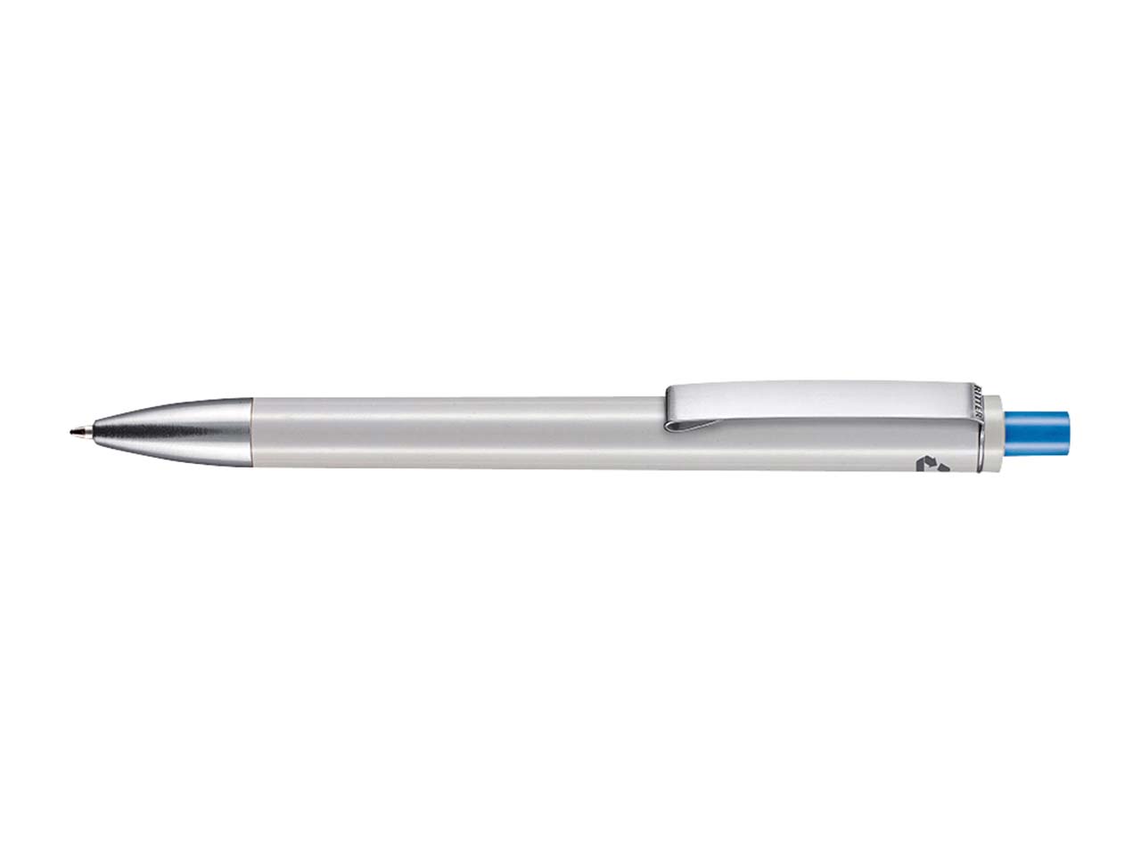 RITTER PEN Kugelschreiber 'EXOS RECYCLED' grau recycled/himmelblau