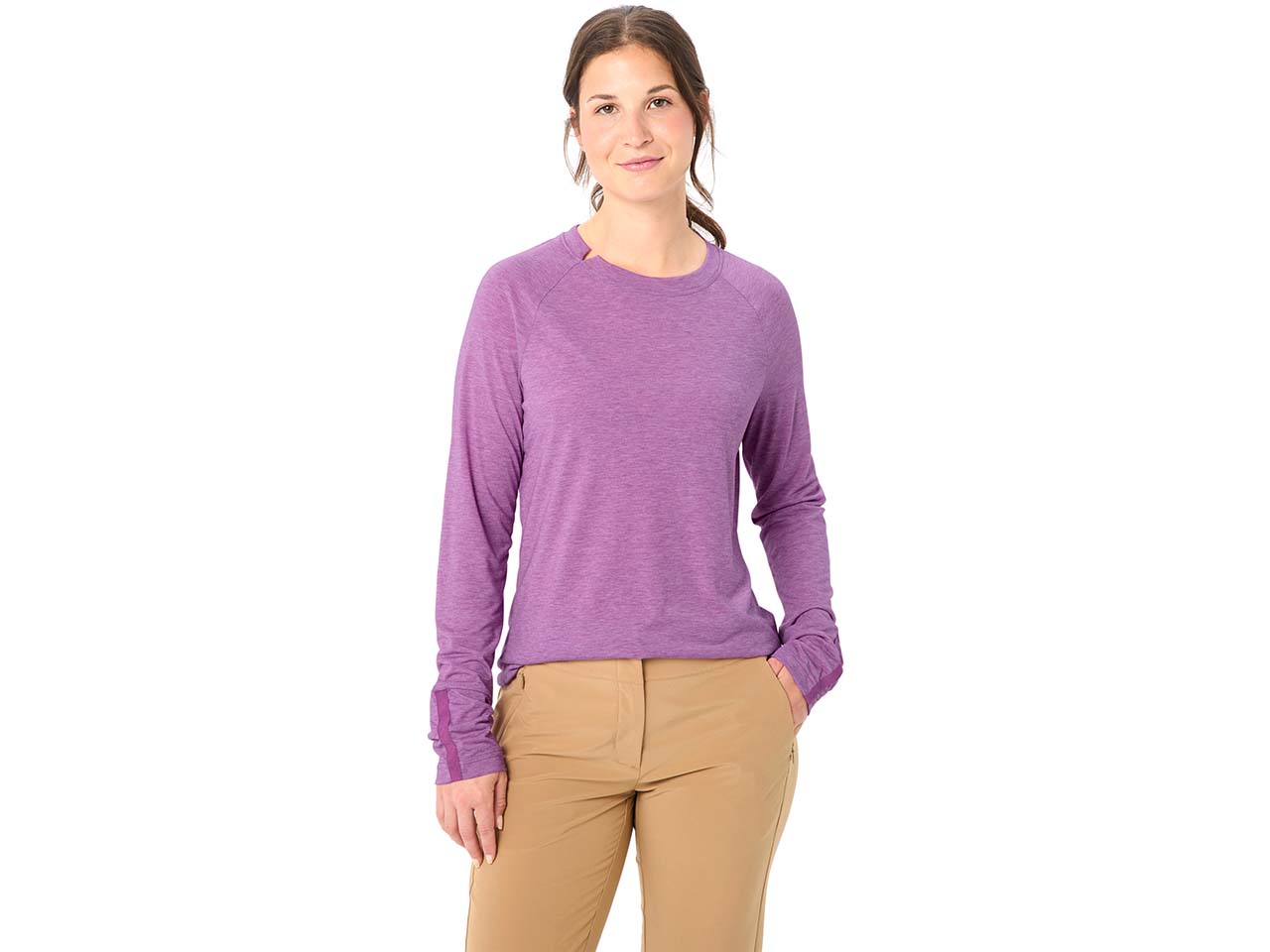 VAUDE Damen-Langarmshirt "Skomer III" mit Rundhalsausschnitt, magenta, Gr. 42