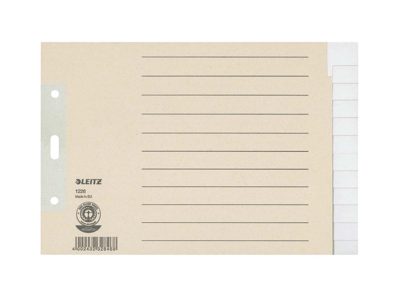 Leitz Register aus Tauenpapier blanko, 240 x 160 mm