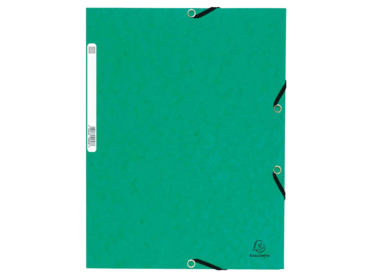 50 Exacompta Sammelmappen, Colorspan-Karton, 355 g/m², DIN A4, Gummizug, 3 Klap., grün