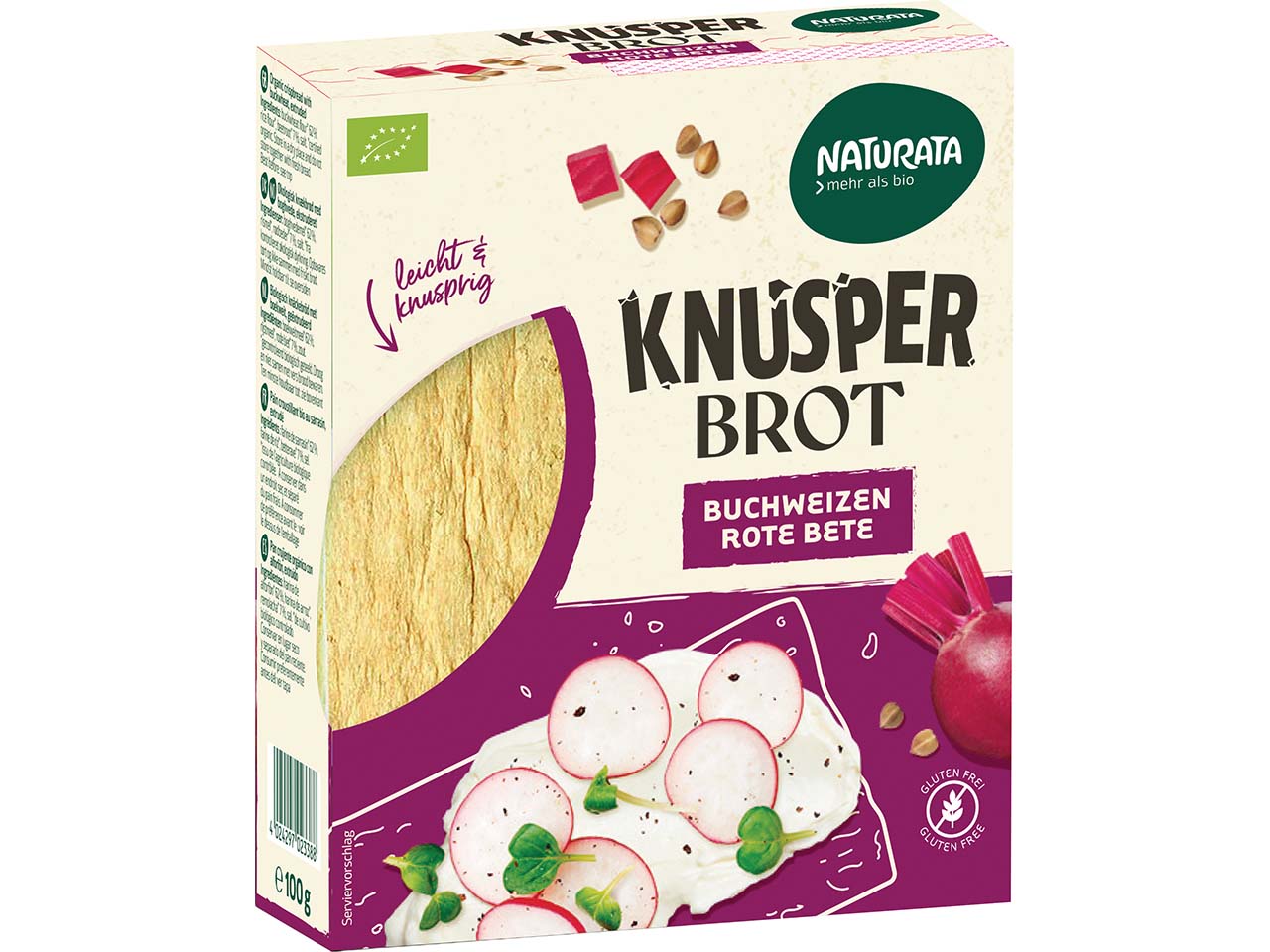 NATURATA Bio-Knusperbrot Buchweizen-Rote Beete, 100 g