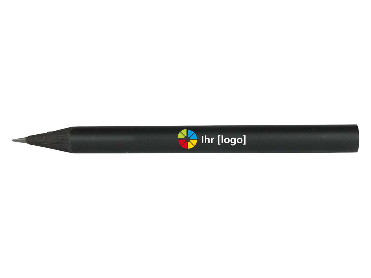 FSC-zertifizierter Bleistift rund schwarz durchgefärbt, farbig lackiert 8,75 cm