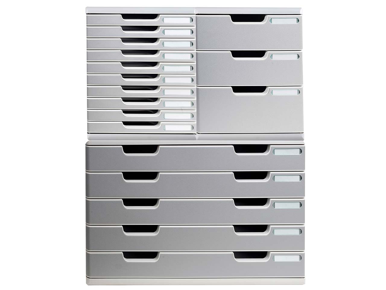 Exacompta Schubladenbox Modulo "Office", DIN A3+, 10 Schubladen geschlossen, steingrau