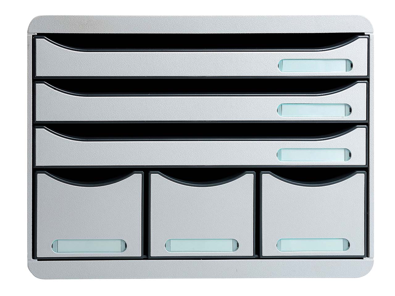 Exacompta Schubladenbox Storebox "Office", DIN A4+, 6 Schubladen geschlossen, lichtgrau