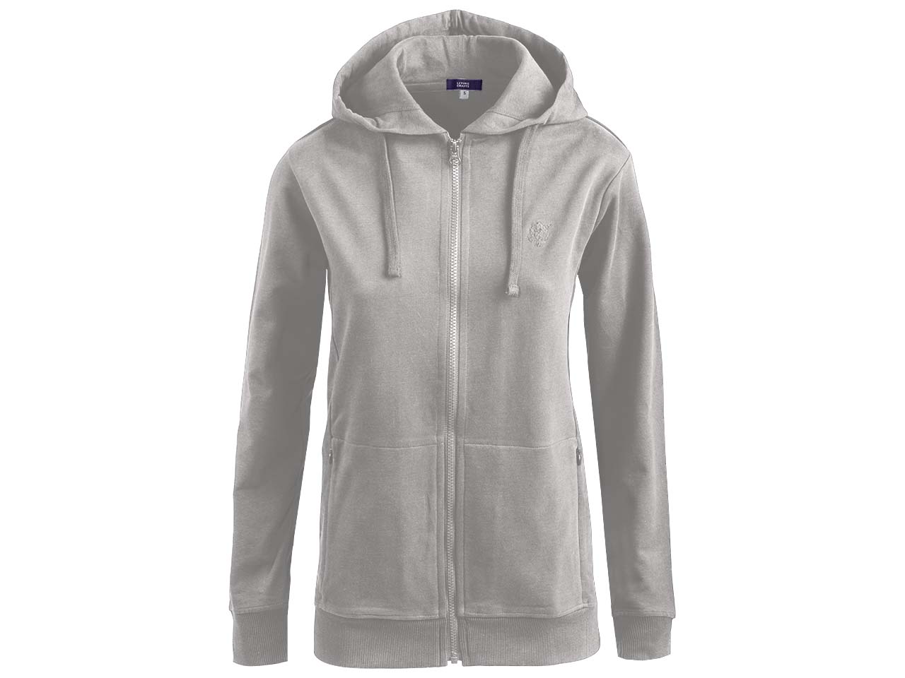 Living Crafts Bio-Damen-Kapuzenjacke "Lamina" grey melange, Gr. L