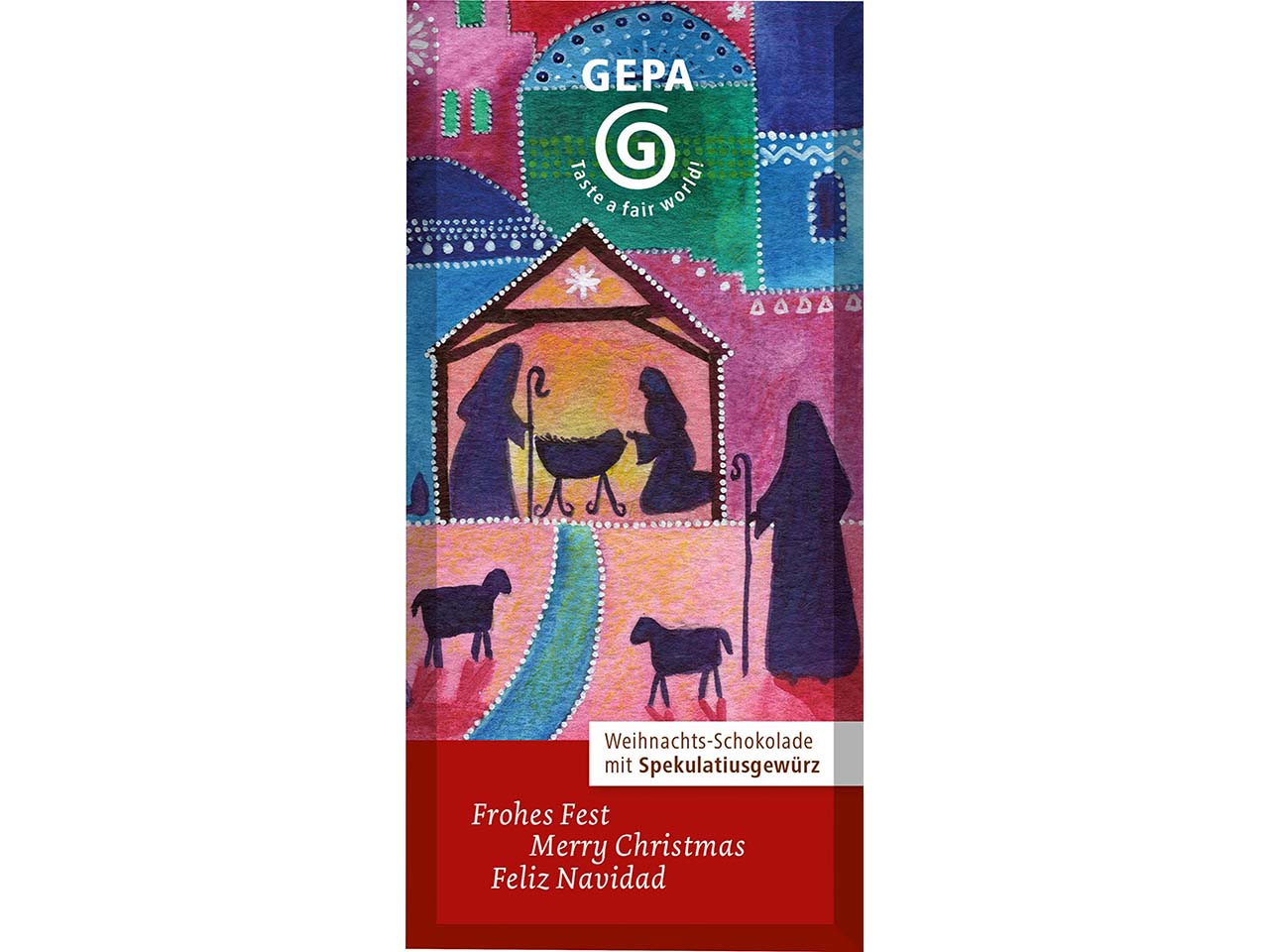 GEPA Bio-Weihnachtsschokolade mit Spekulatiusgewürz, 40 g